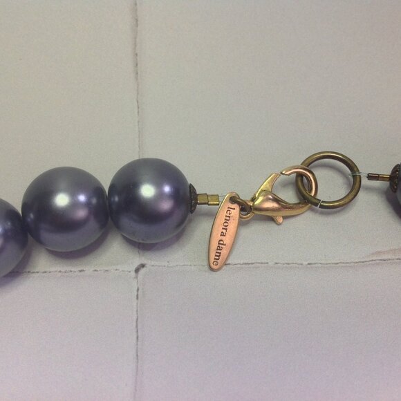 lenora dame Necklace Chunky Floral Mixed Elements Plum Statement Boho - Picture 14 of 15